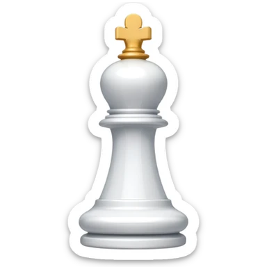 white plastic chess pieces, queen, white sticker