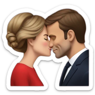 Emmanuel Macron kiss Elisabeth borne sticker