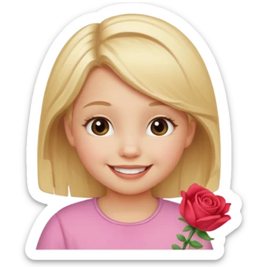  girl blond hair todler emojj sticker