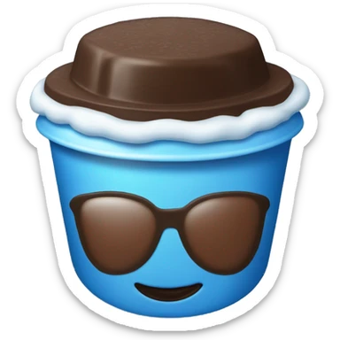 A cap of cocoa to go with a blue snowflake on top sticker