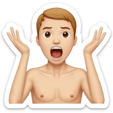  2 hands holding neck screaming  sticker