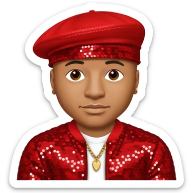 LL Cool J with red sequin outfit sticker