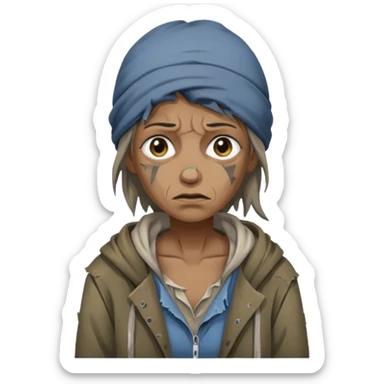 a homeless woman sticker