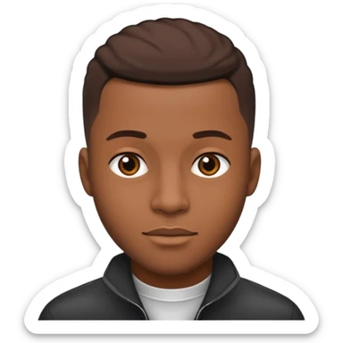 A black man with an low taper edge up haircut sticker