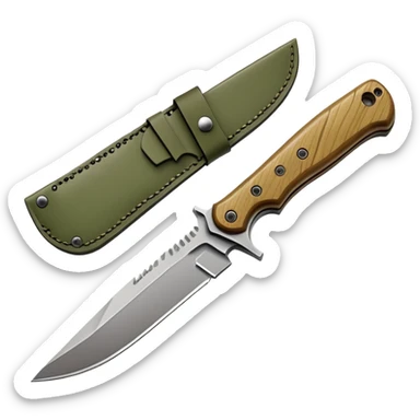 tactical bushcraft knife in NATO olive green sticker