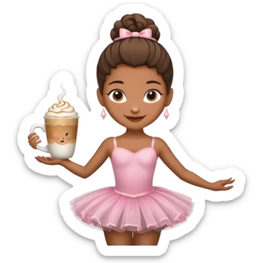 Una bailarina pero con la cabeza de un café capuccino  sticker
