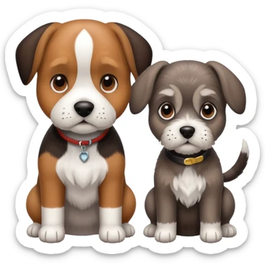 Beagle and a mini schnauzer  sticker