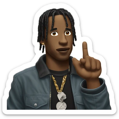 travis scott sticking middle finger  sticker