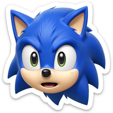 Sonic with a suprised face sticker
