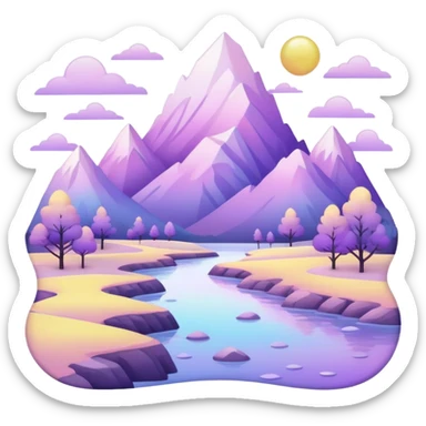  Pastel-white-yellow-purple-Iridescent-aesthetic-scenic-scenery-Decoration sticker