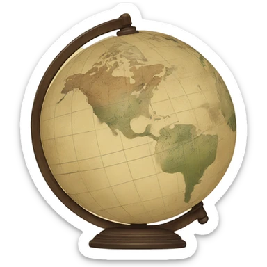 old antique globe sticker