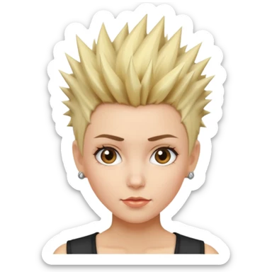 frau freche extreme Kurzhaarfrisur sticker