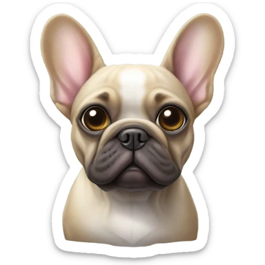 Realistic alien frenchie sticker