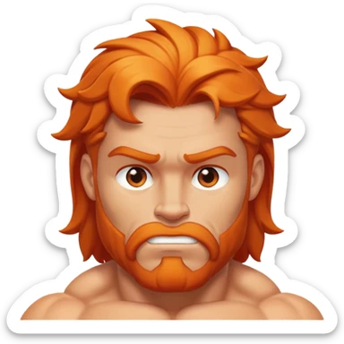 Hercules muscular hero with orange hair sticker