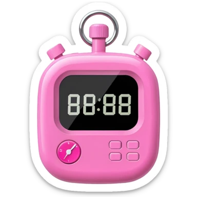 pink stop watch sticker