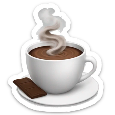 Realistic hot chocolate with smoke sticker