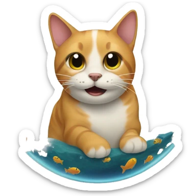 a cat in a fishbowl sticker