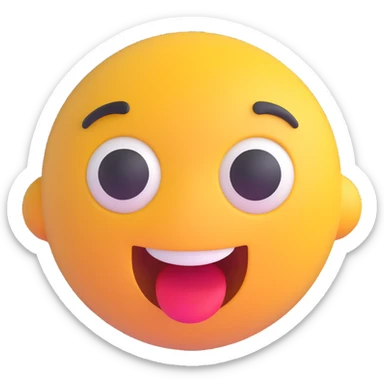 Shocked emoji in 3D style with a surprised expression, variant 3, no background, transparent background. sticker