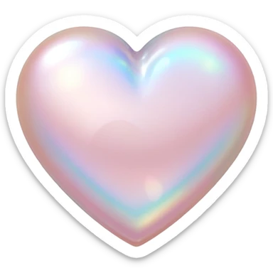 Pearl, pale pink, opal heart shape sticker