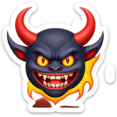 tạo cho tôi emoji demon màu tím sticker