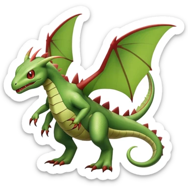 Flygon-Larvitar-Fraxure-hybrid-creature, (full body) sticker