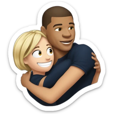 Emmanuelle Macron hug Kylian Mbappe sticker