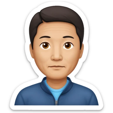 Chinese man, around 50 years old sticker