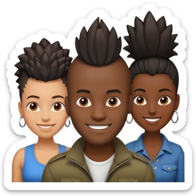 Black man with  Mohawk with black women  sticker