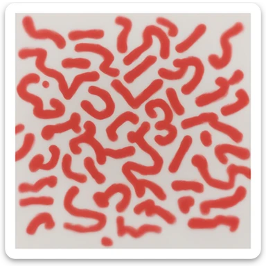 Red Marker drawing square shape line  sticker