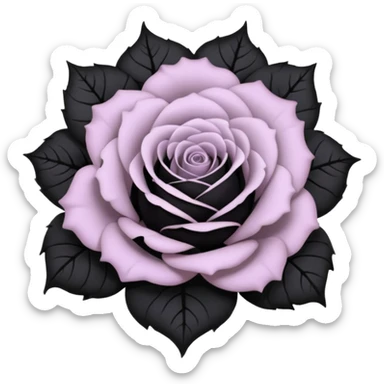 pastel goth black rose sticker