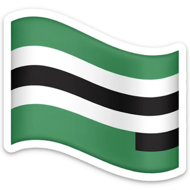 Make the flag of the Ural Republic, white, green, black sticker