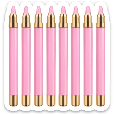 Pastel pink highlighters markers with gold metallic cap, luxury finish sticker