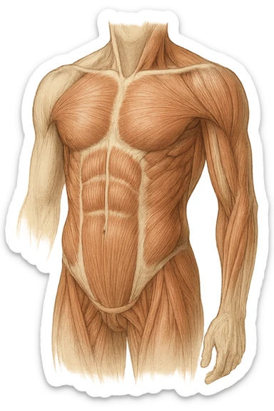 muscoli del Core anatomia senza scritte sticker