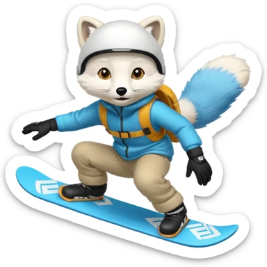 Snowboarder Arctic Fox sticker