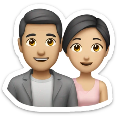 2 people asian couple sticker