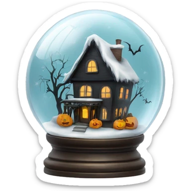 halloween snow globe, house, 4k, no background sticker
