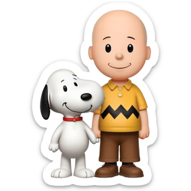 Snoopy with Charlie Brown  sticker