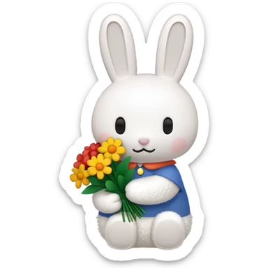 miffy holding flowers  sticker