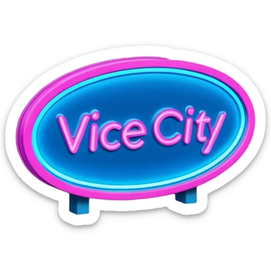 vice city neon typo sticker
