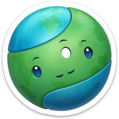 crea una imagen de un globo terraqueo con un poco de inclinación sticker