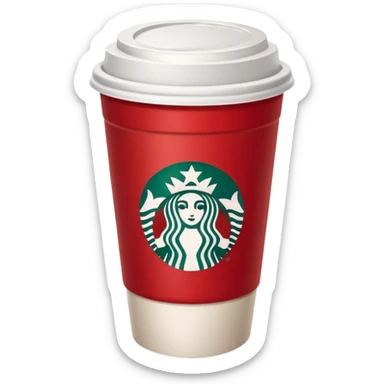 red starbucks cub with white lid sticker