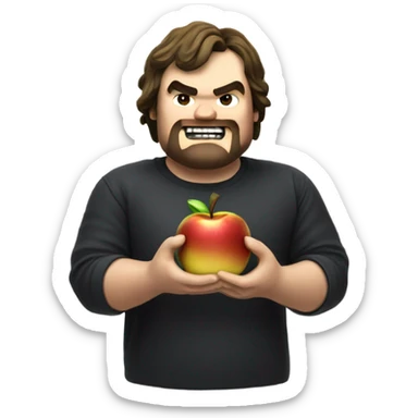 Jack black eating a Minecraft golden apple sticker