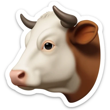 real simmental bull head in profile sticker