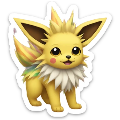 Jolteon with colorful stripes sticker