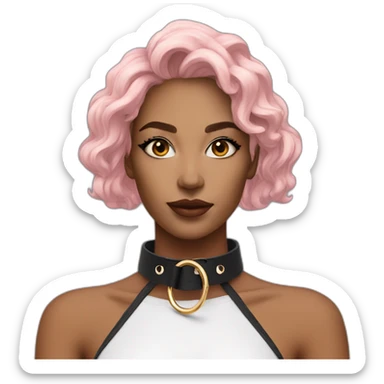 O ring choker  woman sticker