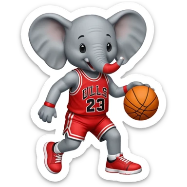 Elephant basketball michael jordan sticker