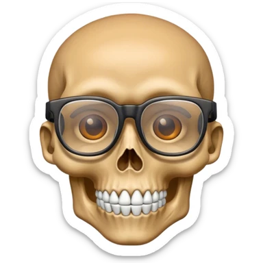 un esqueleto con lentes sticker