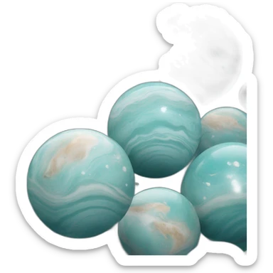 a marble that looks like the planet neptune sticker