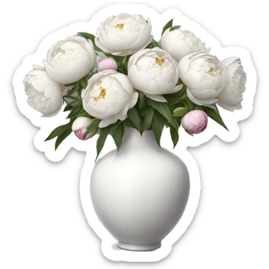 Realistic-white-modern-vase-with-peonies sticker