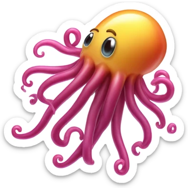 Jellybean with tentacles sticker